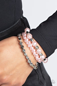 Bracelet Stretchy,Light Pink,Pink,Silver,Shoreside Soiree - Pink ✧ Stretch Bracelet