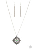 Compass Composure Green ✧ Iridescent Compass Necklace Long
