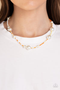 Necklace Short,Orange,Sets,White,Modern Marina Orange ✧ Necklace