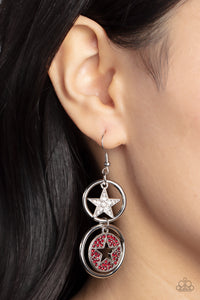 4thofJuly,Earrings Fish Hook,Patriotic,Red,Stars,Liberty and SPARKLE for All Red ✧ Star Earrings