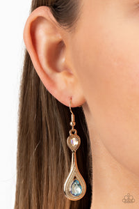 Earrings Fish Hook,Gold,Iridescent,Dazzling Droplets Multi ✧ Iridescent Earrings