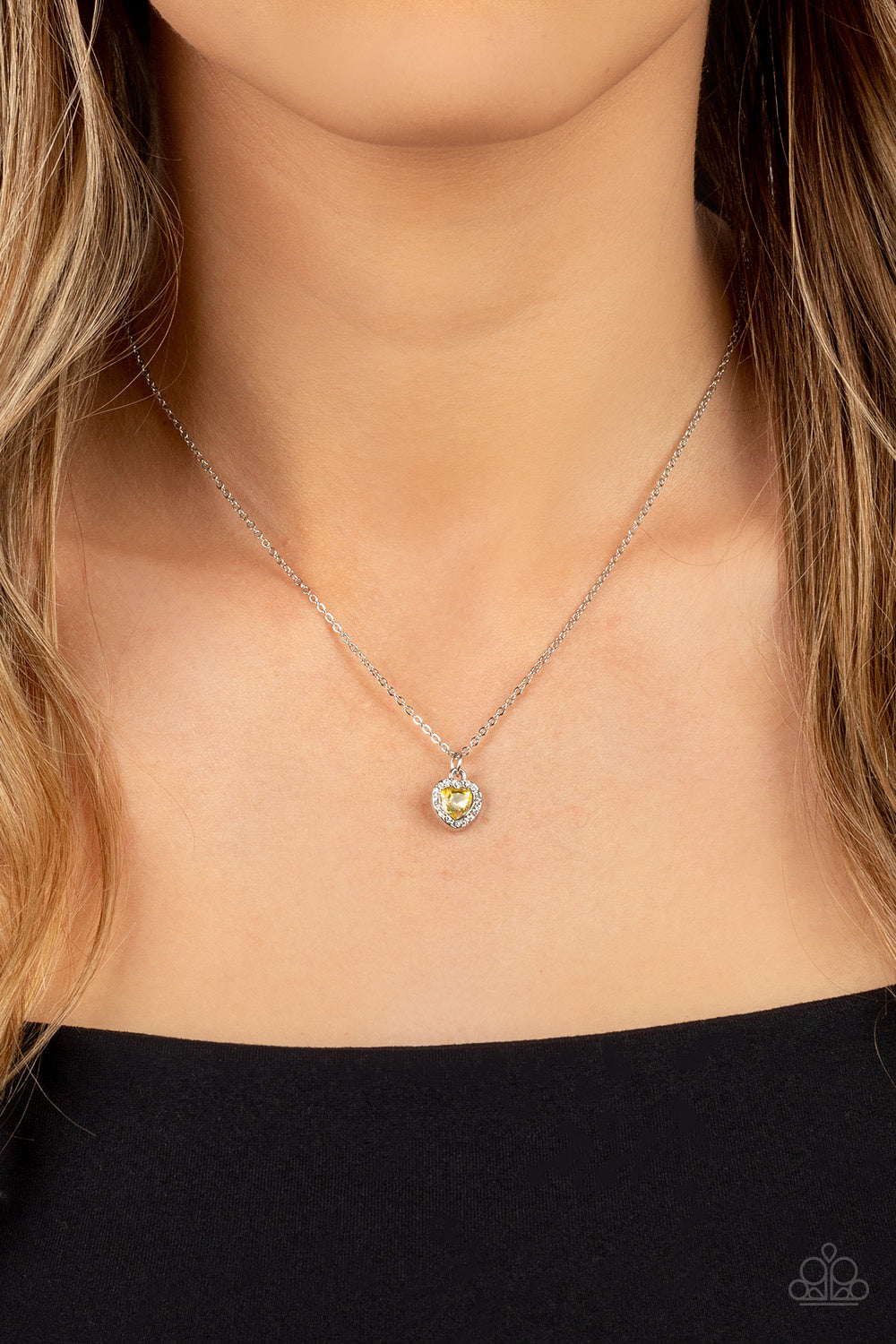 A Little Lovestruck Yellow ✧ Heart Necklace