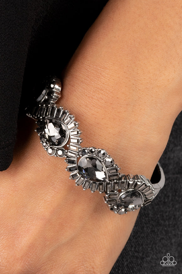 For the Win Silver ✧ Hematite Hinged Bracelet