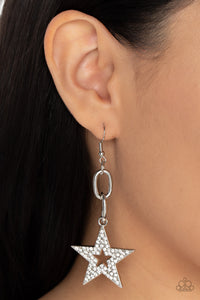4thofJuly,Holiday,Patriotic,Stars,White,Cosmic Celebrity White ✧ Star Earrings