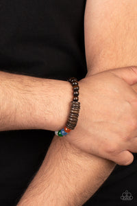 Bracelet Stretchy,Brown,Multi-Colored,Tropical Kaleidoscope Brown ✧ Stretch Bracelet