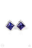 Sparkle Squared Blue ✧ Clip-On Earrings