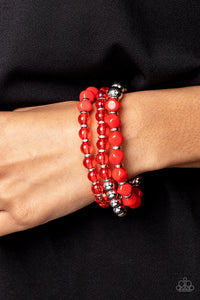 Bracelet Stretchy,Red,Summer Sabbatical Red ✧ Bracelet