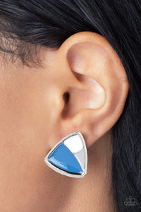 Blue,Earrings Post,Multi-Colored,Kaleidoscopic Collision Blue ✧ Post Earrings