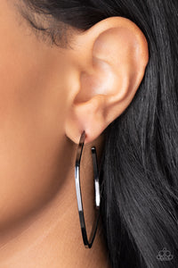 Black,Earrings Hoop,Gunmetal,Major Flex Black ✧ Hoop Earrings