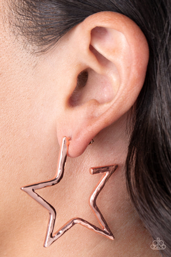 All-Star Attitude Copper ✧ Star Hoop Earrings