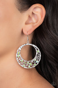 Earrings Fish Hook,Green,Iridescent,Silver,Enchanted Effervescence Green ✧ Iridescent Earrings