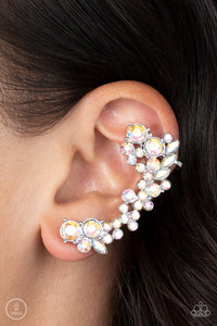 Earrings Ear Crawler,Iridescent,Multi-Colored,Astronomical Allure Multi ✧ Iridescent Ear Crawler Post Earrings