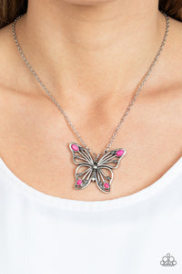 Butterfly,Necklace Short,Pink,Badlands Butterfly Pink ✧ Necklace