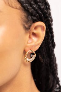 Earrings Post,Gold,White,Imperfect Illumination Gold ✧ Post Earrings