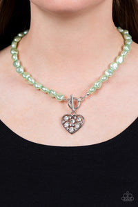 Green,Hearts,Necklace Short,Necklace Toggle,Valentine's Day,Color Me Smitten Green ✧ Heart Necklace
