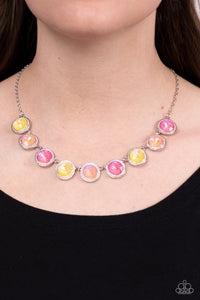 Iridescent,Multi-Colored,Necklace Short,Orange,Pink,Yellow,Queen of the Cosmos Yellow ✧ Iridescent Necklace