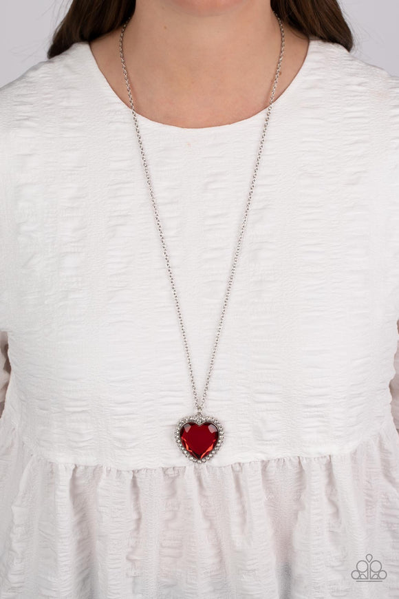 Prismatically Twitterpated Red ✧ Heart Necklace