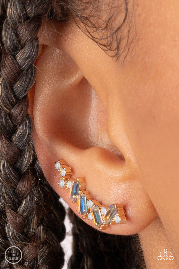 Stay Magical Gold ✧ Iridescent Ear Crawler Post Earrings