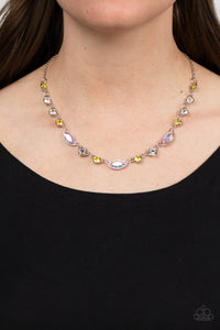 Iridescent,Multi-Colored,Necklace Short,Yellow,Irresistible HEIR-idescence Yellow ✧ Iridescent Necklace