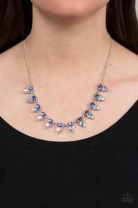 Blue,Iridescent,Necklace Short,Razor-Sharp Refinement Blue ✧ Iridescent Necklace