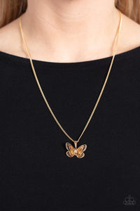 Butterfly,Gold,Iridescent,Necklace Short,High-Flying Fashion Multi ✧ Iridescent Butterfly Necklace