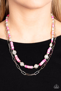 Light Pink,Necklace Short,Pink,Purple,White,Tidal Trendsetter Pink ✧ Necklace