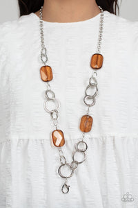 Brown,Lanyard,Necklace Long,Stained Glass Glamour Brown ✧ Necklace