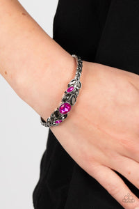 Bracelet Cuff,Hematite,Pink,Vogue Vineyard Pink ✧ Hematite Cuff Bracelet