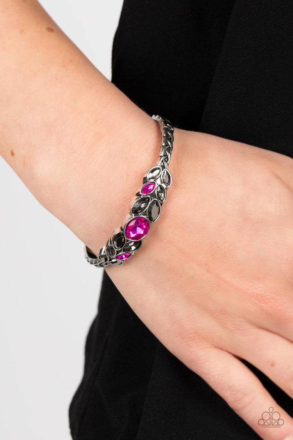 Vogue Vineyard Pink ✧ Hematite Cuff Bracelet