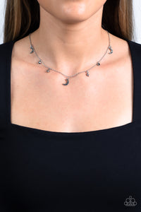 Necklace Short,Silver,Stars,Lunar Lagoon Silver ✧ Hematite Necklace