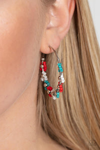 Blue,Earrings Hoop,Multi-Colored,Red,Turquoise,Growth Spurt Red ✧ Hoop Earrings