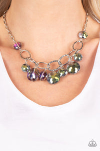 Multi-Colored,Necklace Short,Oil Spill,Rhinestone River Multi ✧ Oil Spill Necklace