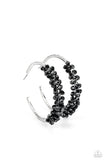 Bubble-Bursting Bling Black ✧ Hoop Earrings