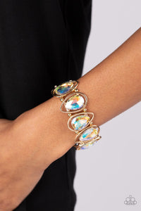 Bracelet Stretchy,Gold,Iridescent,The Sparkle Society Gold ✧ Iridescent Stretch Bracelet