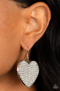 Earrings Fish Hook,Hearts,Silver,Valentine's Day,White,Romantic Reign White ✧ Heart Earrings
