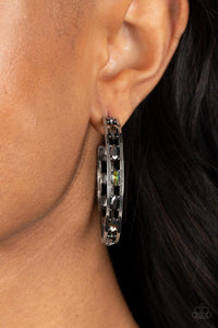 Earrings Hoop,Hematite,Oil Spill,Silver,The Gem Fairy Multi ✧ Oil Spill Hematite Hoop Earrings