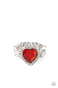 Hearts,Red,Ring Skinny Back,Valentine's Day,Committed to Cupid Red ✧ Heart Ring