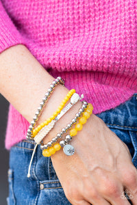 Bracelet Knot,Bracelet Stretchy,Fall2022,Silver,Stars,Yellow,Offshore Outing Yellow ✧ Stretch Bracelet