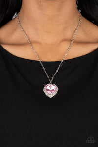 Hearts,Light Pink,Necklace Medium,Necklace Short,Pink,Valentine's Day,Sweethearts Stroll Pink ✧ Heart Necklace