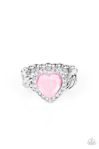 Hearts,Light Pink,Pink,Ring Skinny Back,Valentine's Day,Committed to Cupid Pink ✧ Heart Ring