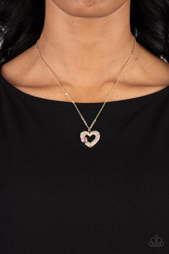 Bedazzled Bliss Multi ✧ Iridescent Heart Necklace