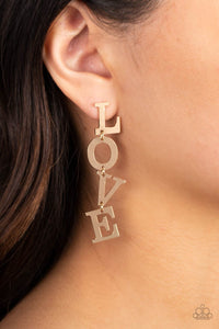 Earrings Post,Gold,Valentine's Day,L-O-V-E Gold ✧ Post Earrings