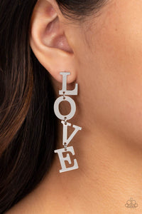 Earrings Post,Favorite,Silver,Valentine's Day,L-O-V-E Silver ✧ Post Earrings