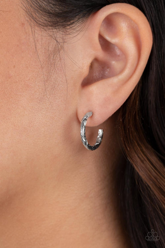 Triumphantly Textured Silver ✧ Hoop Earrings