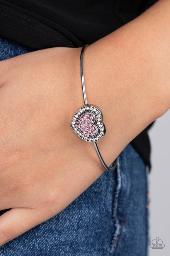 Stunning Soulmates Pink ✧ Heart Cuff Bracelet