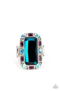 Blue,Exclusive,Life of the Party,Multi-Colored,Pink,Ring Wide Back,Radiant Rhinestones Blue ✧ Ring