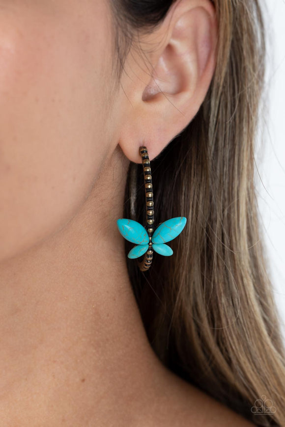 Bohemian Butterfly Brass ✧ Hoop Earrings