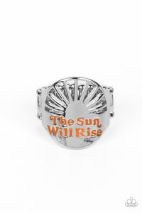 Inspirational,Motivation,Orange,Ring Wide Back,Silver,The Dawn After Tomorrow Orange ✧ Ring