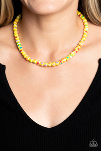 Multi-Colored,Necklace Short,Yellow,Gobstopper Glamour Yellow ✧ Necklace