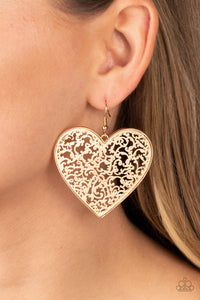 Earrings Fish Hook,Gold,Hearts,Valentine's Day,Fairest in the Land Gold ✧ Heart Earrings